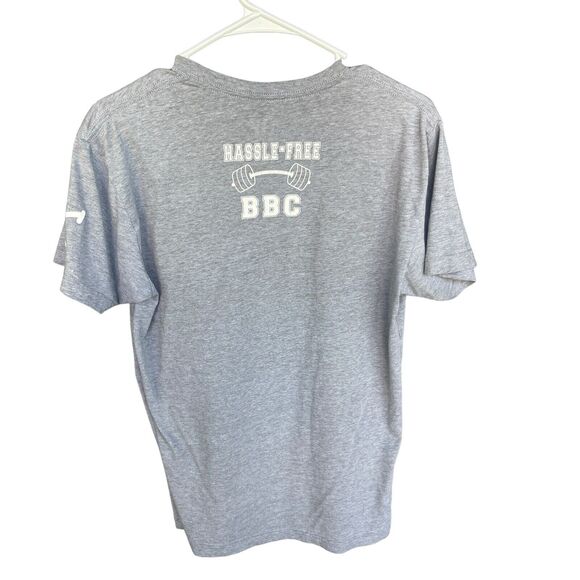 HF Hassle Free‎ Shirt Mens Medium Gray Weightlifter Graphic Print Short Sleeve - Picture 2 of 10